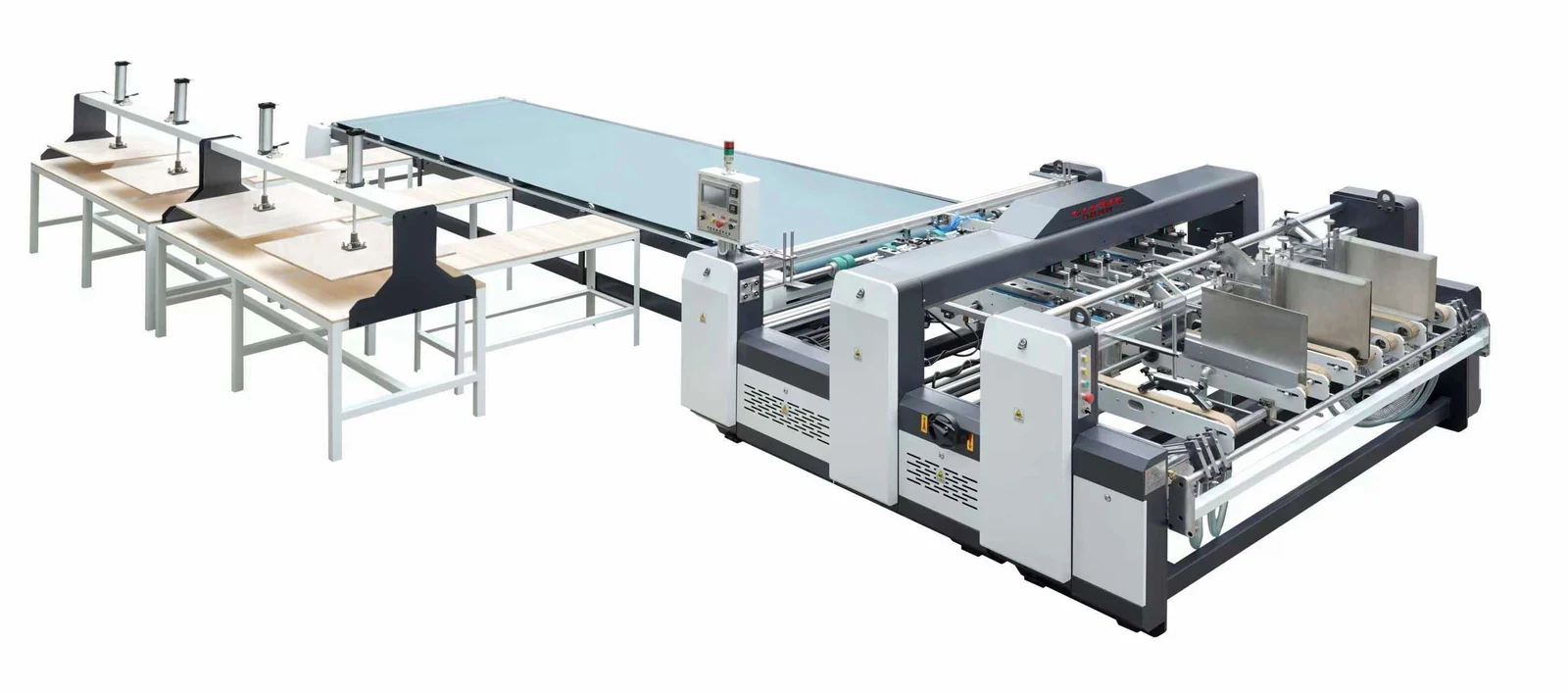 AB sheet gluing machine for carton assembly