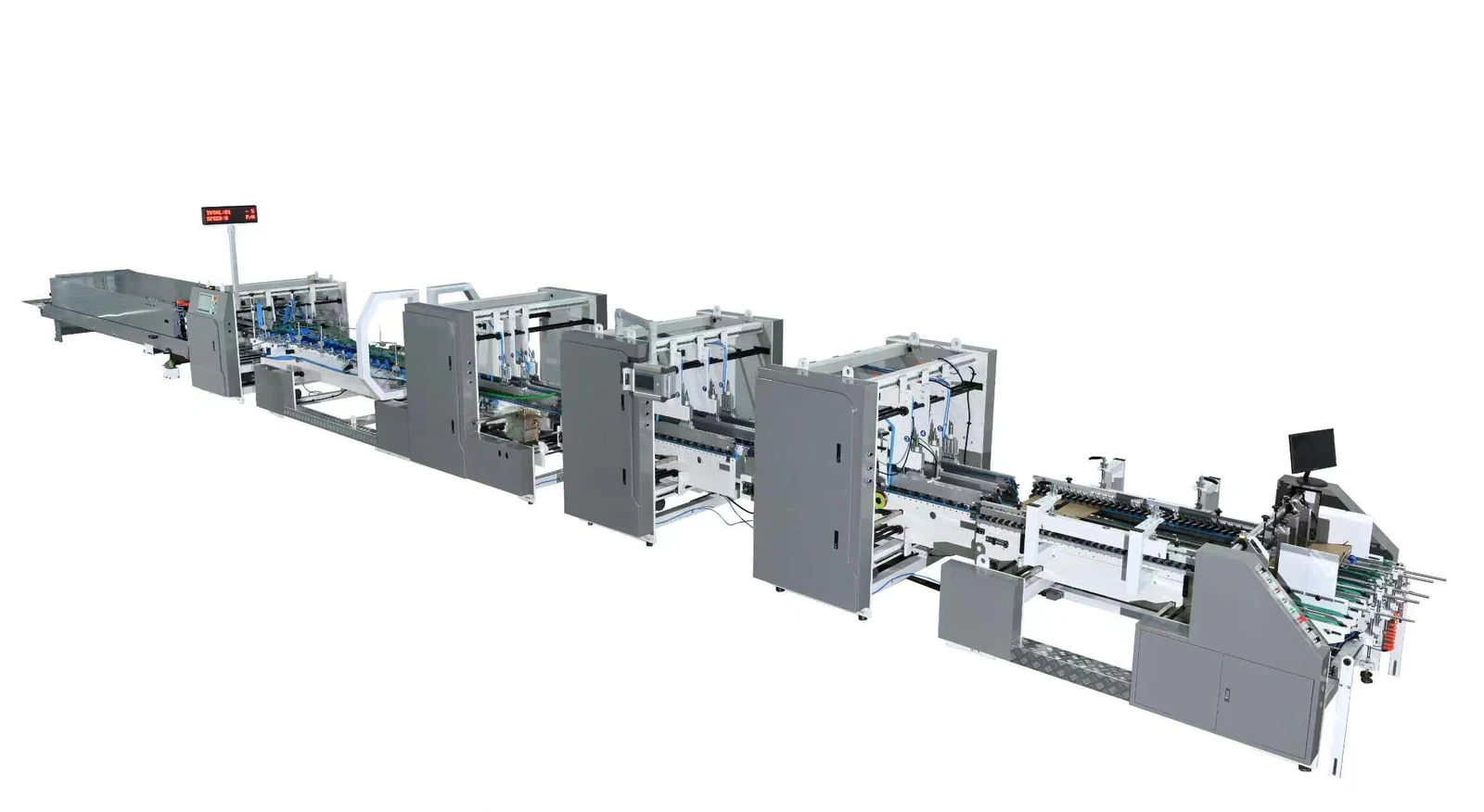 Automatic folder gluer for carton folding and assembly