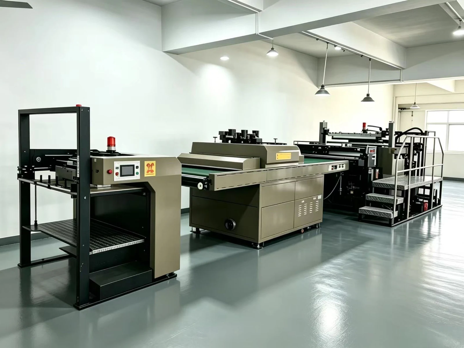 Screen printing equipment inside the production workshop